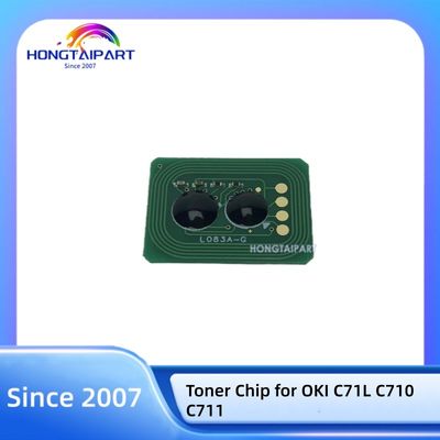 ซื้อ CMYK Toner Chip 44318608 44318607 44318606 44318605 for OKI C71L C710 C711 Printer Cartridge Chip การผลิตออนไลน์
