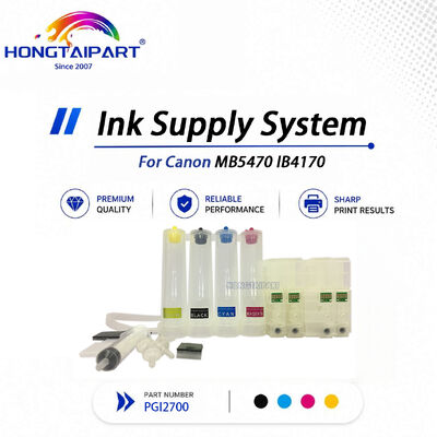 ระบบแทงค์หมึกต่อเนื่อง PGI2700 แบบสมดุลการไหล แยกฟองอากาศ ตรวจจับชิปได้ ใช้งานร่วมกับ Canon MB5470 IB4170