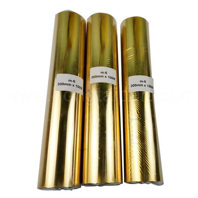 ฟอยล์สีทอง 300mmx120m สำหรับ DC-300TJ ฟอยล์ขายร้อนอุปกรณ์เสริมของเครื่อง Bronzing มีคุณภาพสูง